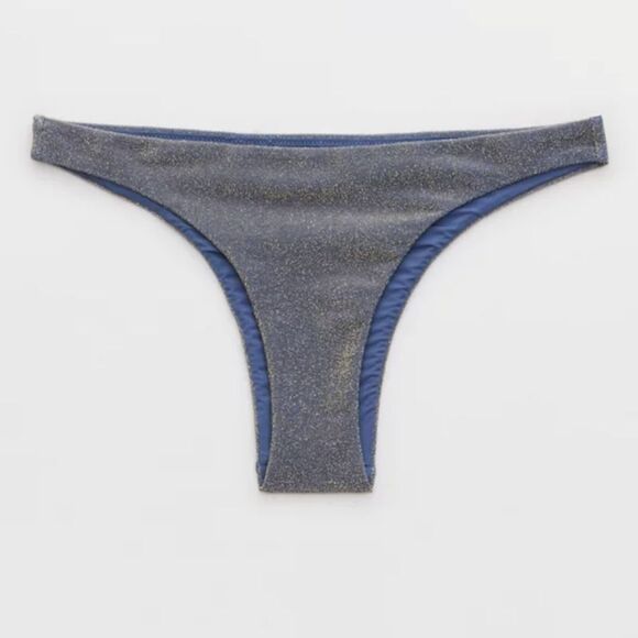 Aerie Blue Sparkle Bikini Bottoms Small - Picture 1 of 6